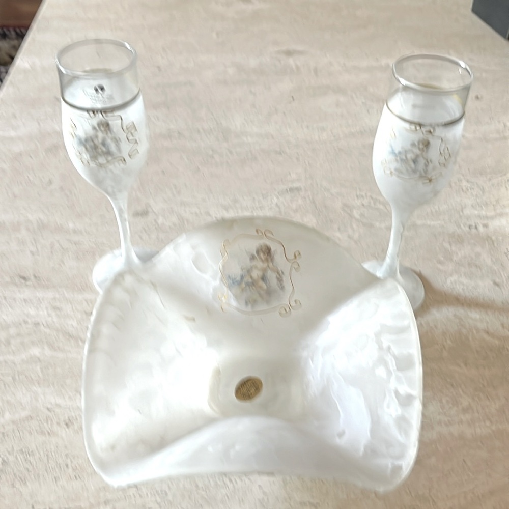 Italian crystal bowl and glasses